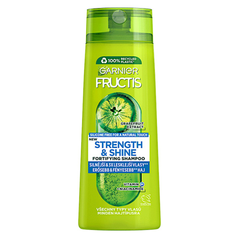 Posilňujúci šampón pre všetky typy vlasov bez lesku a sily Garnier Fructis Strength  a  Shine Fo