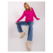 Classic fuchsia sweater with hems