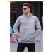 Madmext Dyed Gray Printed Hoodie with Sweatshirt 6009