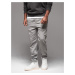 Ombre Men's knitted joggers with cargo pockets - light grey