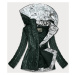 Zelená dámska bunda s ozdobnými vsadkami (MM50)