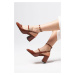 Mio Gusto Inessa Women's Tan Shoes with Open Back Heels.