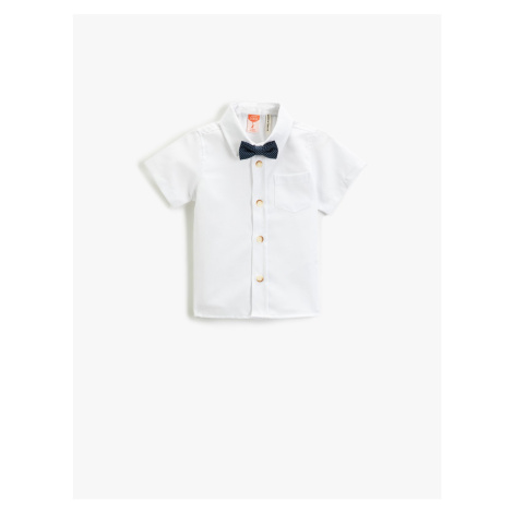 Koton Bow Tie Shirt Short Sleeve One Pocket