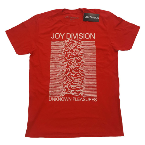 Joy Division tričko Unknown Pleasures White On Red Červená