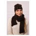 Women's set with scarf Melania K389 brown