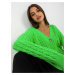 RUE PARIS fluo green openwork cardigan with braids