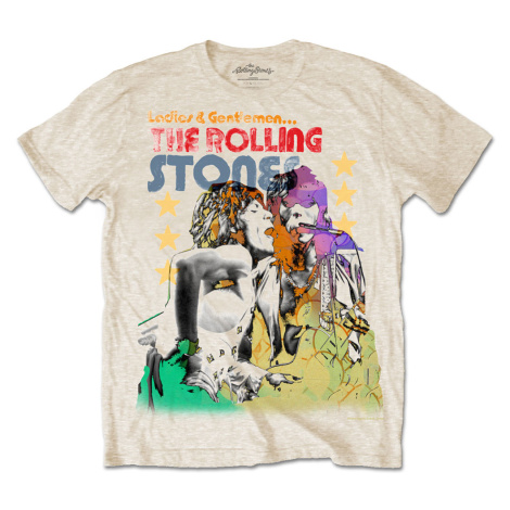 The Rolling Stones tričko Mick & Keith Watercolour Stars Natural