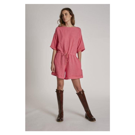 Šaty La Martina Woman Jumpsuit S/S Light Linen Ružová