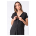 Tmavosivá tehotenská nočná košeľa z organickej bavlny Whitney