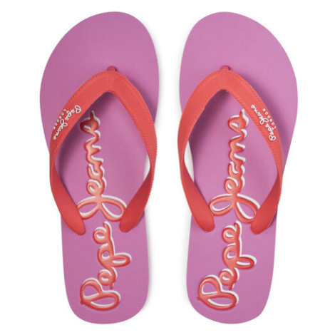 Pepe Jeans Žabky Bay Beach Brand W PLS70157 Červená