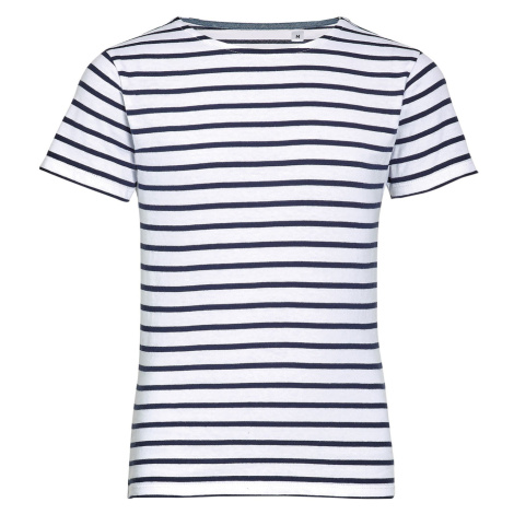 SOĽS Miles Kids Detské tričko SL01400 White / Navy