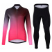 HOLOKOLO Cyklistický zimný dres a nohavice - DAZZLE LADY WINTER - ružová/čierna