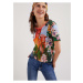 Svetlomodré dámske vzorované tričko Desigual Parrot
