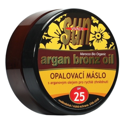 Opaľovacie maslo s arganovým olejom pre rýchle zhnednutie SPF 25 VIVACO 200 ml