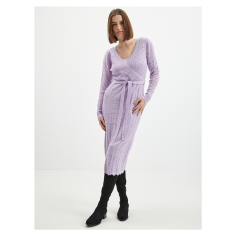 Orsay Light purple ladies sweater midi-dresses with wool - Ladies