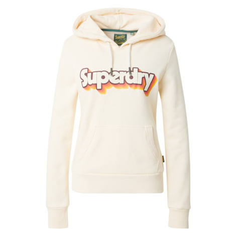 Superdry Mikina  slonová kosť / červená / čierna