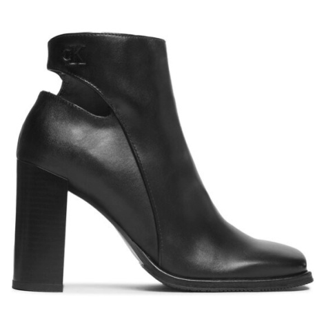 Calvin Klein Jeans Členková obuv Heel Zip Boot Lth YW0YW01070 Čierna