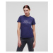 Tričko Karl Lagerfeld Rhinestone Karl Logo T-Shirt Modrá
