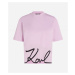Tričko Karl Lagerfeld Karl Signature Hem T-Shirt Fialová