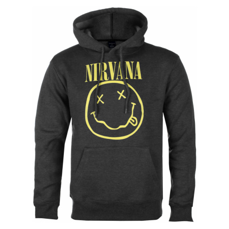 mikina s kapucňou ROCK OFF Nirvana Yellow Happy Face Čierna