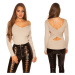 Sexy KouCla V-Cut Ribbed Sweater Sexy Back white Einheitsgroesse