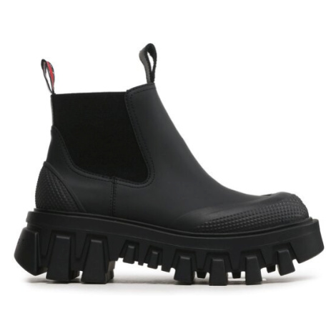 Tommy Jeans Členková obuv s elastickým prvkom Tjw Rubber Rain Boot EN0EN02234 Čierna Tommy Hilfiger