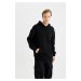 DEFACTO Comfort Fit Hooded Basic Sweatshirt