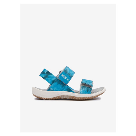 Modré dievčenské vzorované sandále Keen Elle Backstrap
