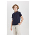 DEFACTO Boys High Neck Short Sleeve Polo T-Shirt