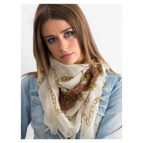 Patterned light beige scarf