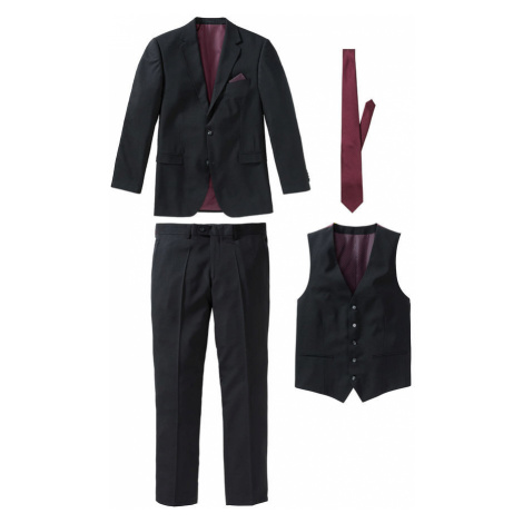 4-dielny Oblek: sako, nohavice, vesta, kravata bonprix
