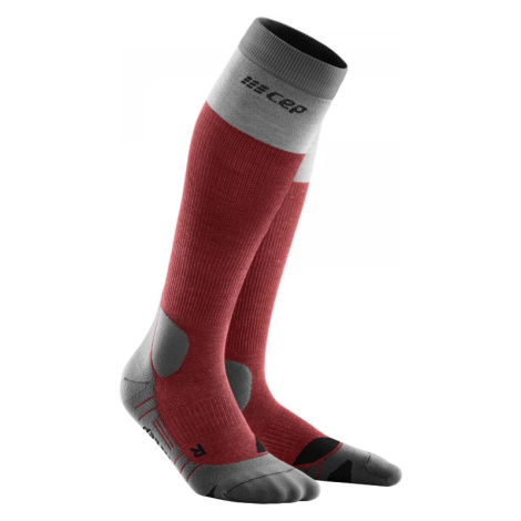 Women's Compression Knee-High Socks CEP Hiking Light Merino Berry/Grey