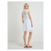 Biele dámske krajkované krátke šaty so zaväzovaním Guess Mykonos