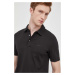 Bavlnené polo tričko BOSS čierna farba,jednofarebné,50471335