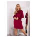 Velor dress with a hood of maroon color