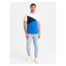 Ombre Men's tricolor cotton t-shirt - white and blue