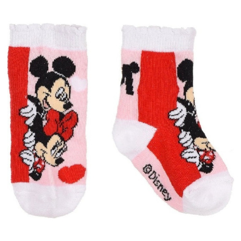 DISNEY MINNIE MOUSE - RUŽOVO-BIELE DIEVČENSKÉ PONOŽKY