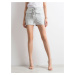 Tied light grey organic suede shorts