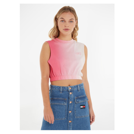 Pink Womens Crop Top Tommy Jeans - Women Tommy Hilfiger