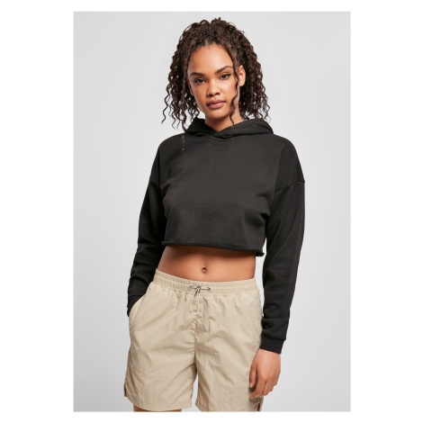 Women's Oversized Cropped Hoody Black Urban Classics