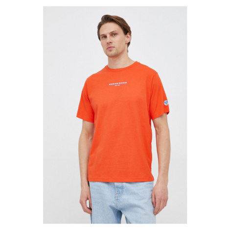 Bavlnené tričko North Sails oranžová farba, s potlačou