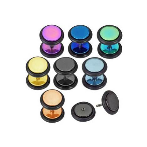 Falošný plug do ucha z ocele 316L - farebné krúžky anodizované titánom - Farba piercing: Zlatá