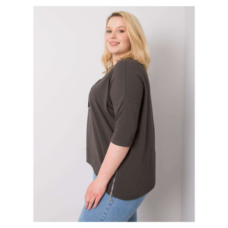 Dark khaki blouse with Millie patches