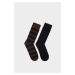 PONOŽKY GANT BARSTRIPE AND SOLID SOCKS 2-PACK hnedá