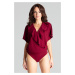 VÍNOVÉ BODY S VOLÁNOM L067 DEEP RED