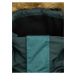 Petrolejová pánska zimná bunda s umelým kožúškom Kilpi ALPHA