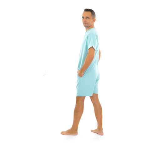 Dendy Pánsky overal pyžamový krátky Light blue