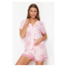 Trendyol Pink Galaxy Patterned Viscose Woven Pajamas Set