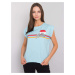 Light blue cotton T-shirt with print