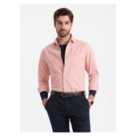 Ombre Men's REGULAR FIT shirt with pocket - pink